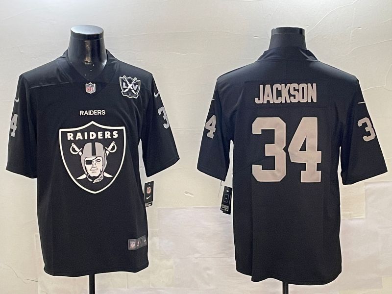 Men Oakland Raiders #34 Jackson Black 2024 Nike Limited NFL Jersey style 01152